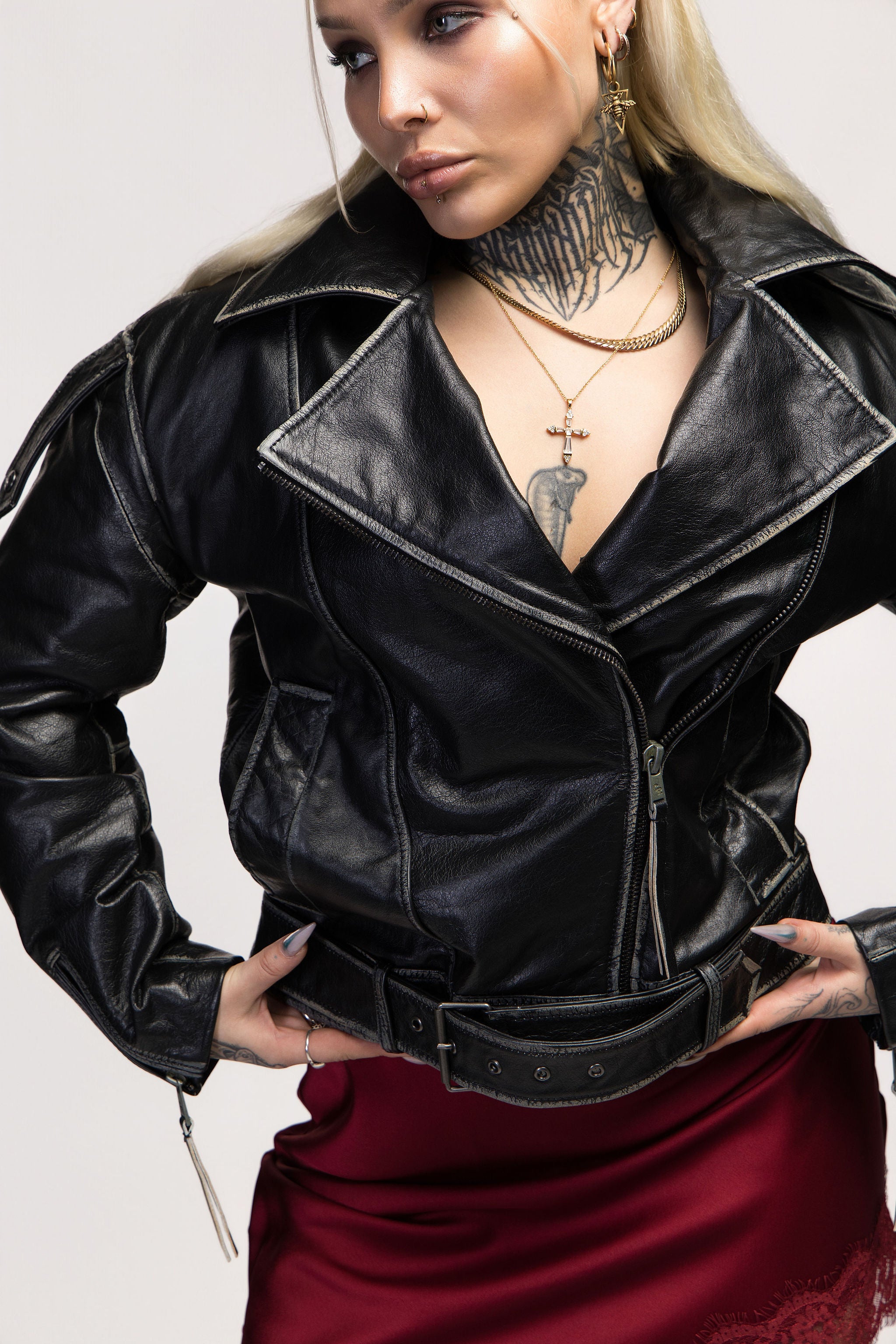 Saige Black Leather Jacket