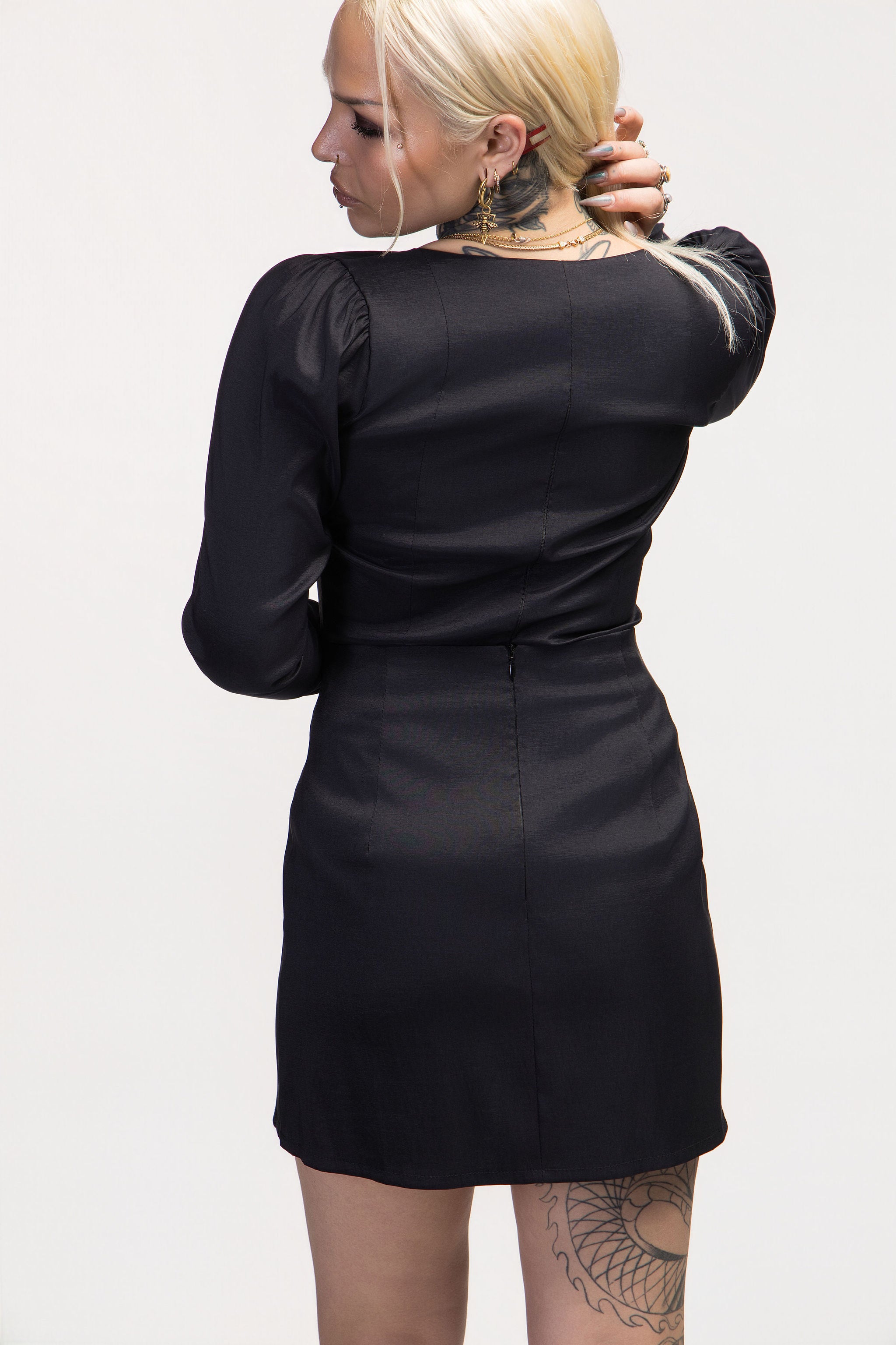 Venise Black Taffeta Mini Skirt
