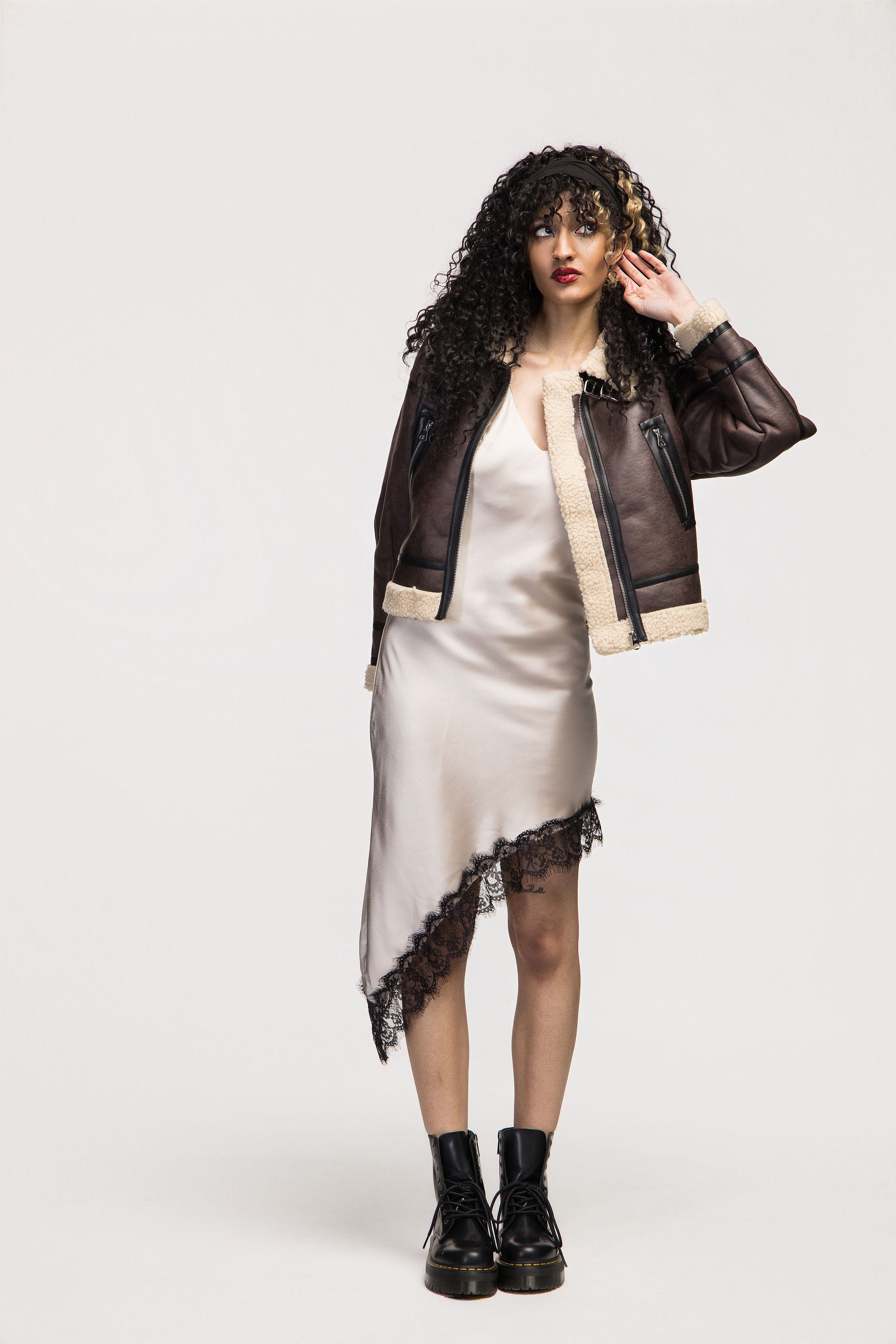 Brown Double Face Shearling Coat